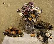 Henri Fantin-Latour Chrysanthemums in a Vase oil painting artist